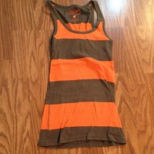 Olive+orange tank
