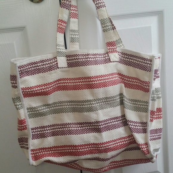 Multicolor Striped Beach Bag