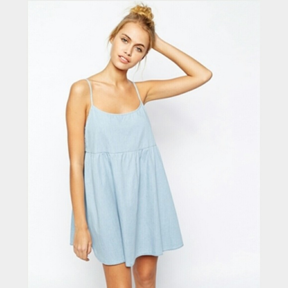 New American Apparel Denim Baby Doll Dress