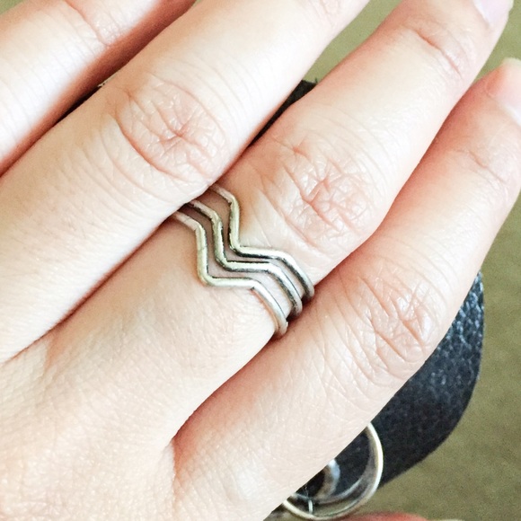 Free People Antiqued Silver Rings. - Picture 2 of 4