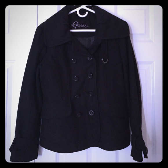 Guess Black Wool Coat Sz L - Barely worn