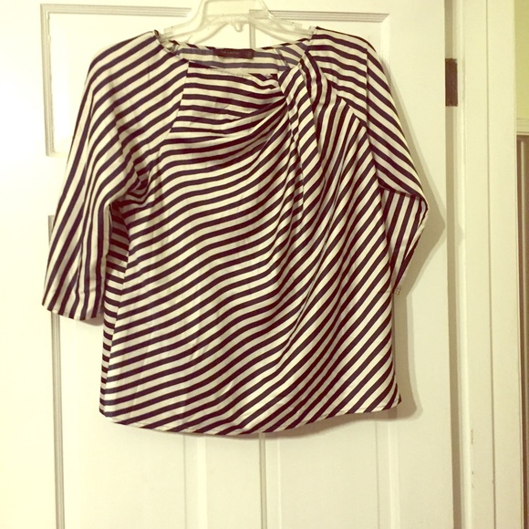 Navy / Ivory Striped Blouse