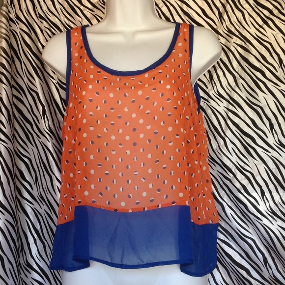 Orange Polka Dot Top