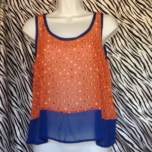 Orange Polka Dot Top