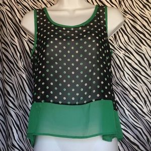 Green Polka Dot Top