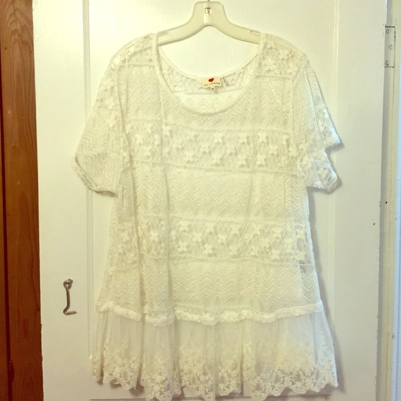 Cream Lace Top