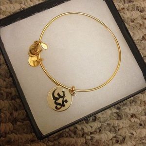 Alex and Ani White Ohm in Gold
