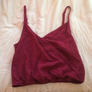 Maroon cross crop top