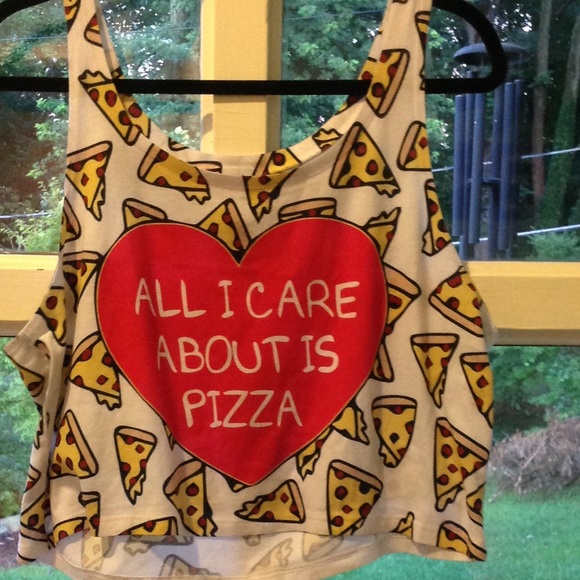 All I care about is pizza fresh tops crop top