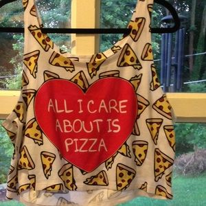 All I care about is pizza fresh tops crop top