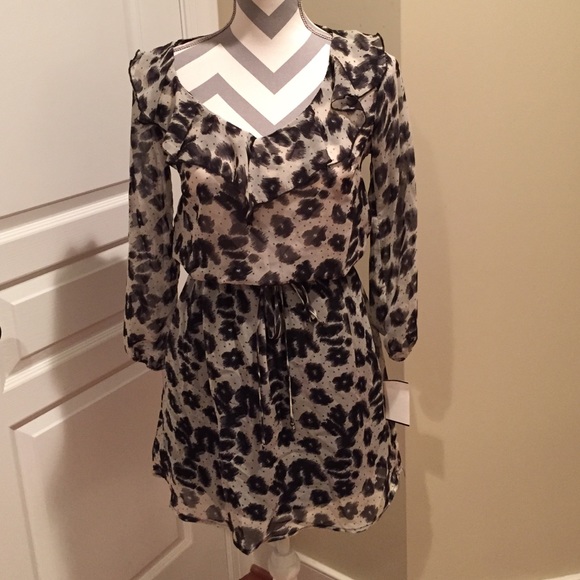 🎉BOGO🎉Partially sheer print dress