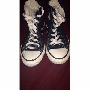 Barley used black high top converse
