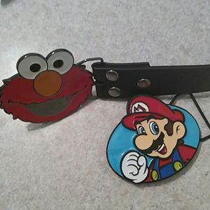 Elmo and super mario belts