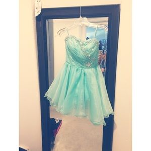 Aqua/Green Sequence Short Dress