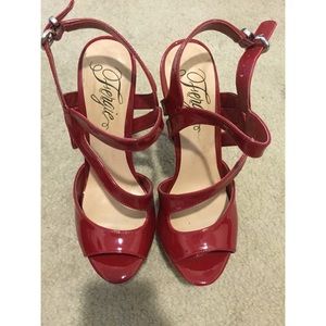 Red Fergie Heels