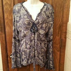 A multi color rayon blouse. 2for10tops
