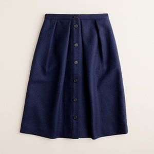 J.Crew NAVY BLUE Flair skirt in Double-Serge wool
