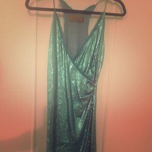 Nicole Miller sequin green dress