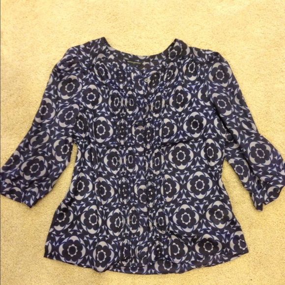 Flowy large banana republic blouse top medium blue