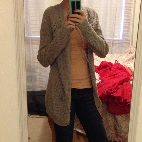 Gray knit boyfriend sweater Nordstrom bp small