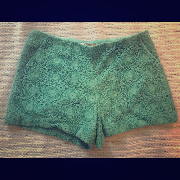 SOLD! Adorable green crocheted shorts