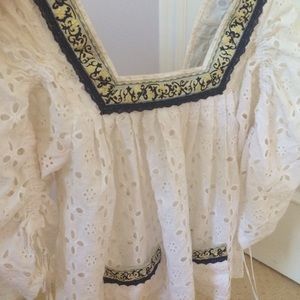 White eyelet Moon Collection blouse