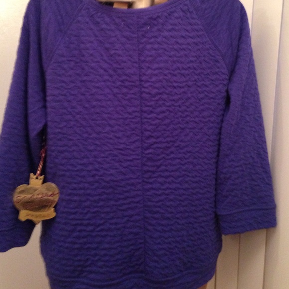 Vera wang purple 3/4 sleeve top - Picture 2 of 4