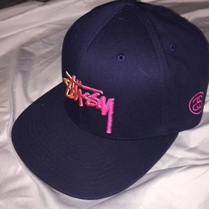 Tie dye lettering Stussy SnapBack