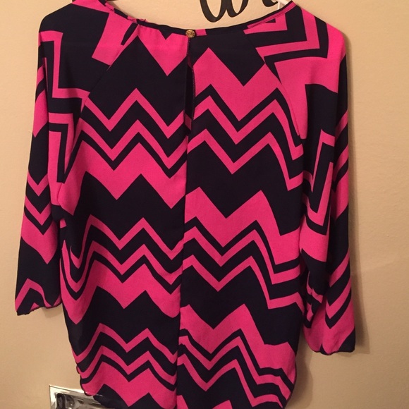 Pink and Blue Chevron Top - Picture 2 of 2
