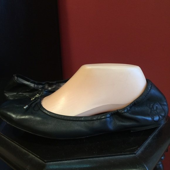 Sam Edelman Black Leather Ballet flats shoes sz 11