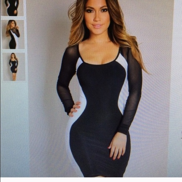 Black and white illusion dress