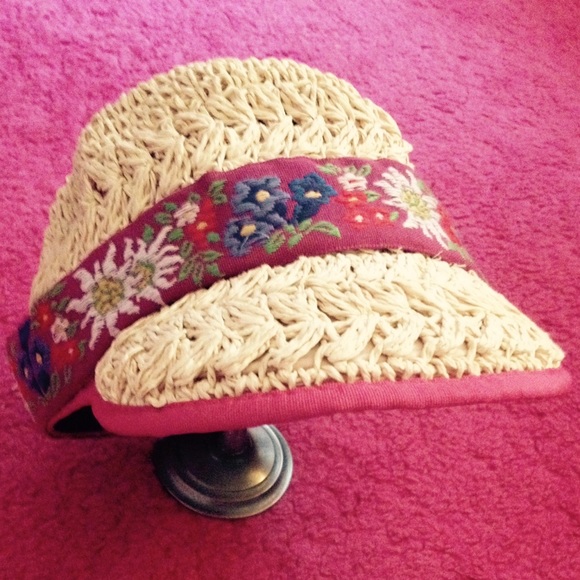 Straw Hat with Floral Band - Picture 3 of 3