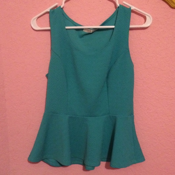Teal peplum top