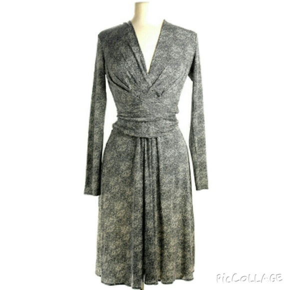 Tory Burch Silk Wrap Dress, Black and White, Small