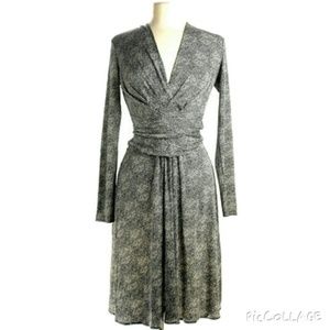 Tory Burch Silk Wrap Dress, Black and White, Small