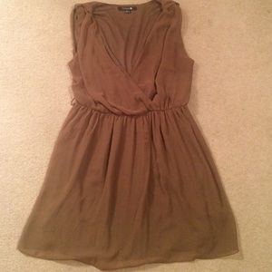 Brown V-neck Dress