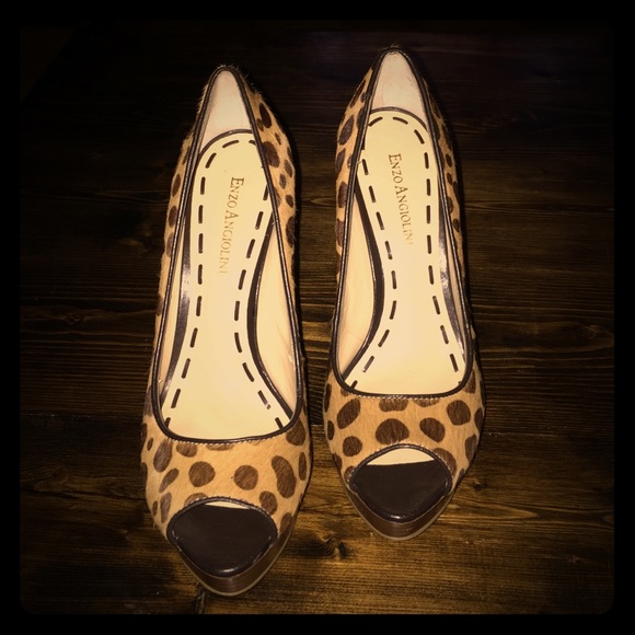 Enzo Angiolini leopard platform heels