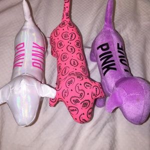 3 victoria's secret pink puppies