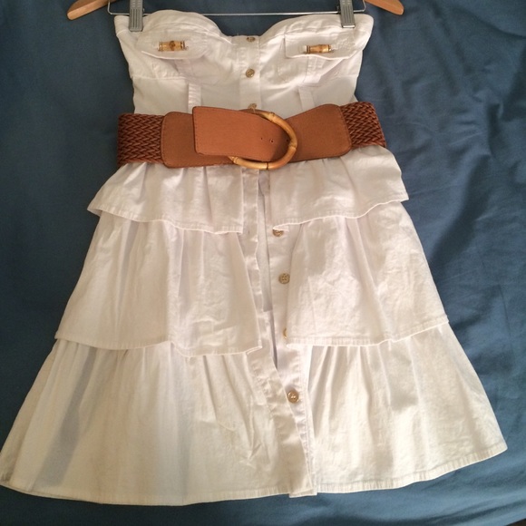 2 Bebe White shirt dress.