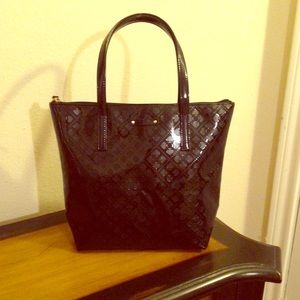 Black patent kate spade tote
