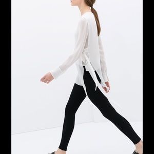 NWT Zara White Studio top w/ buckles L