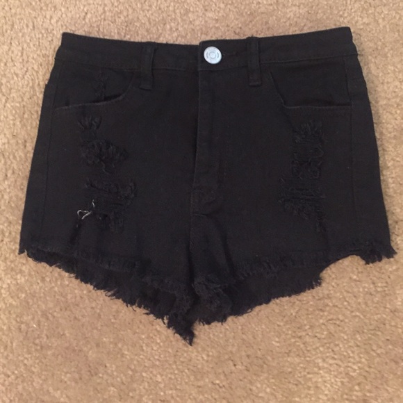 Black high wasted shorts