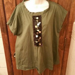 Cute army green vera wang blouse 2for10tops