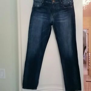 Mother dark crop jean