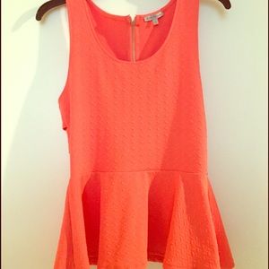 Charlotte Russe coral peplum top