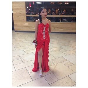 Red Prom Dress with Train