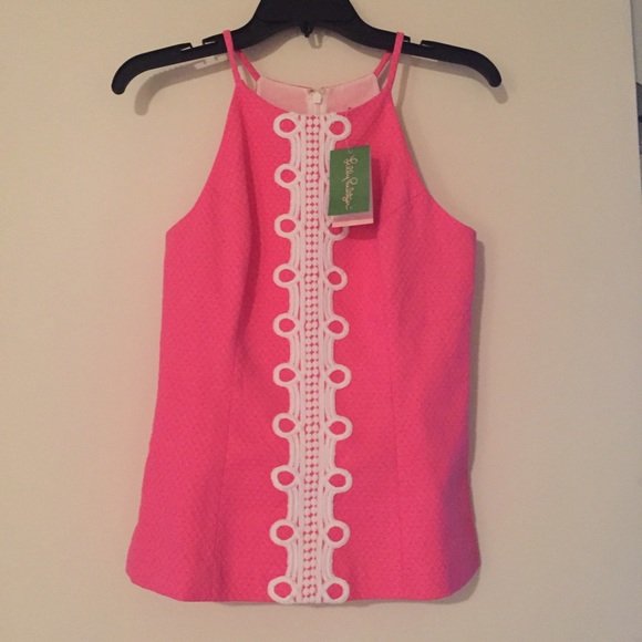 Lilly Pulitzer Annabelle Top in Hotty Pink Sz 2