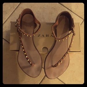 Zara studded flat sandals