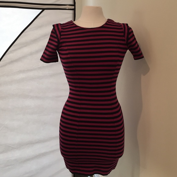 french connection navy and dark pink dress