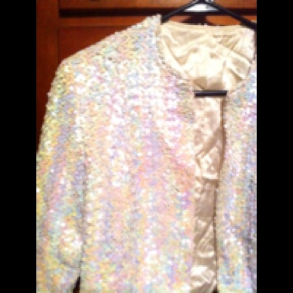 Vintage white sequin jacket.  No tags.